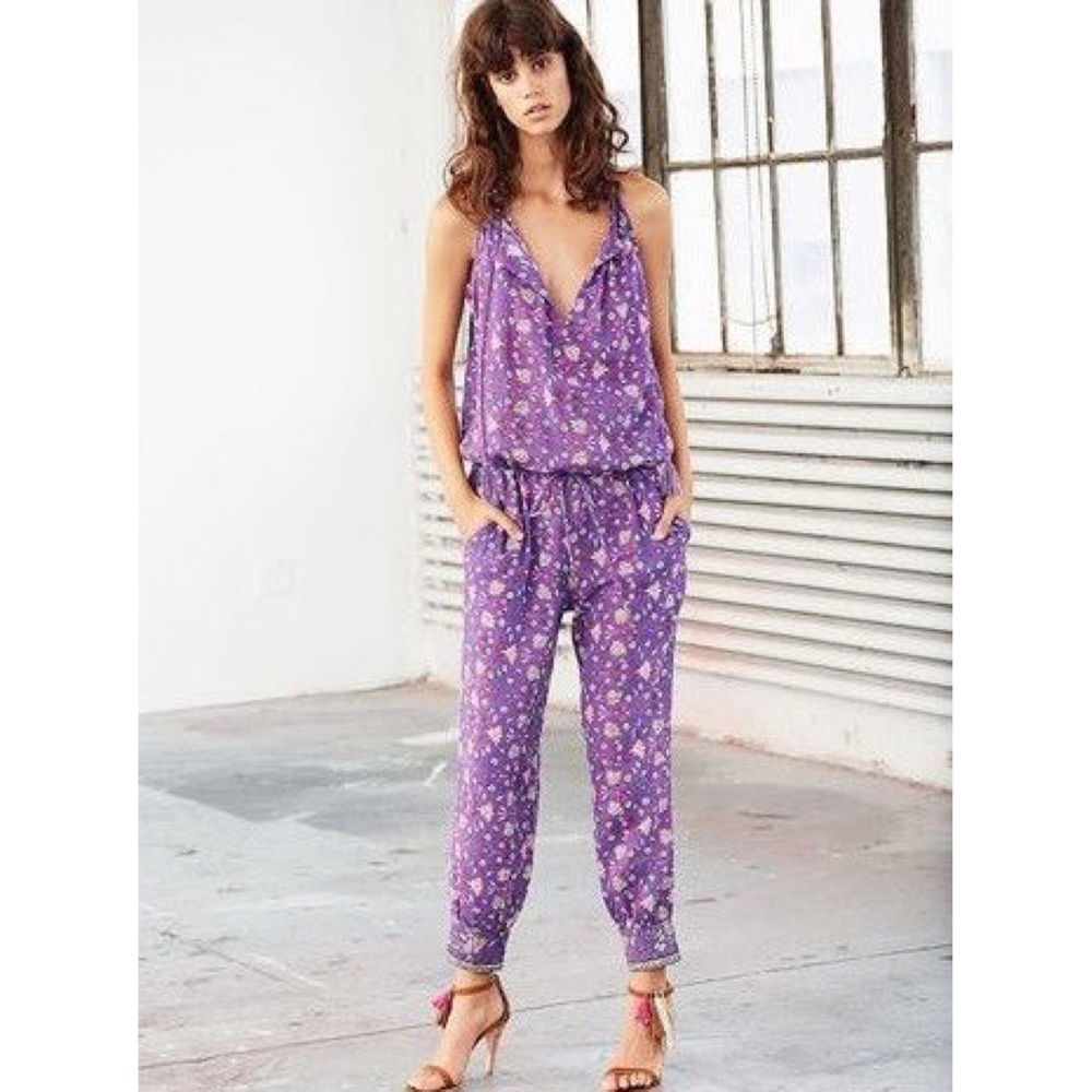 Ulla Johnson Leela Purple Floral Jumpsuit